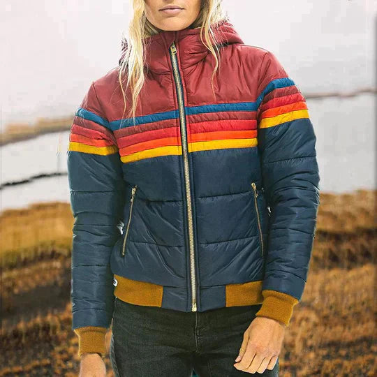 Ines - Retro Jas met Bontcapuchon